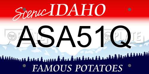 ASA51Q Idaho License Plate