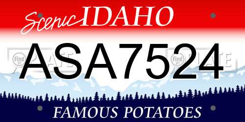 ASA7524 Idaho License Plate
