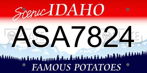 ASA7824 Idaho License Plate