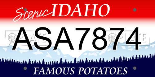 ASA7874 Idaho License Plate