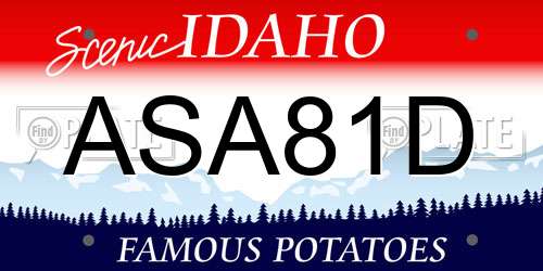 ASA81D Idaho License Plate