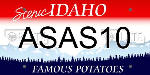 ASAS10 Idaho License Plate