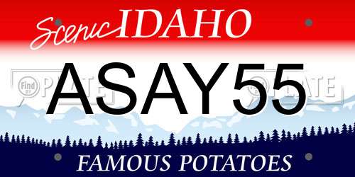 ASAY55 Idaho License Plate