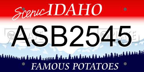 ASB2545 Idaho License Plate