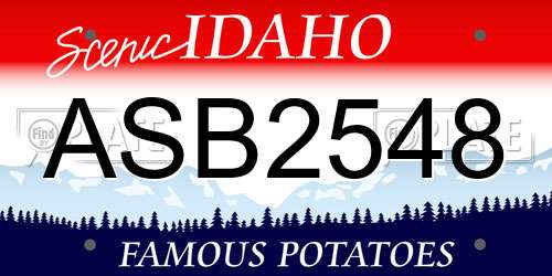 ASB2548 Idaho License Plate
