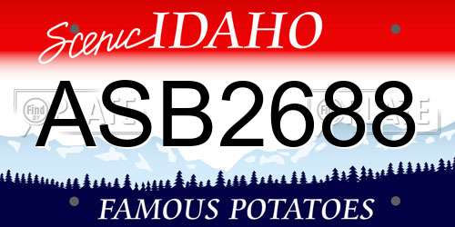 ASB2688 Idaho License Plate