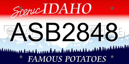 ASB2848 Idaho License Plate