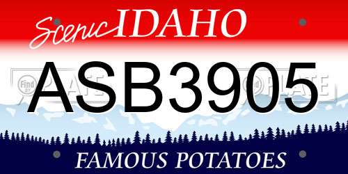 ASB3905 Idaho License Plate