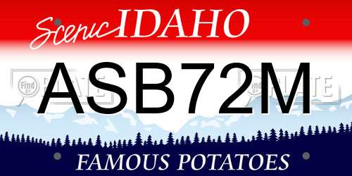 ASB72M Idaho License Plate
