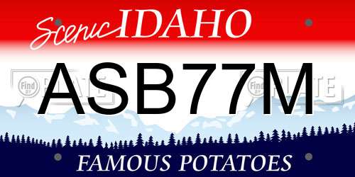 ASB77M Idaho License Plate