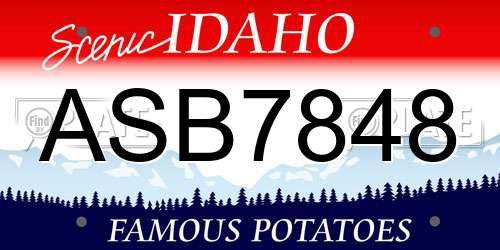 ASB7848 Idaho License Plate