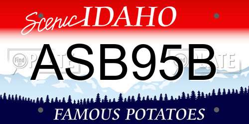 ASB95B Idaho License Plate