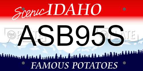 ASB95S Idaho License Plate