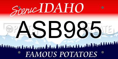 ASB985 Idaho License Plate