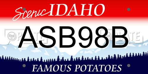 ASB98B Idaho License Plate