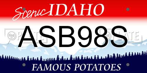 ASB98S Idaho License Plate