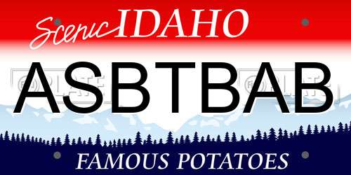 ASBTBAB Idaho License Plate