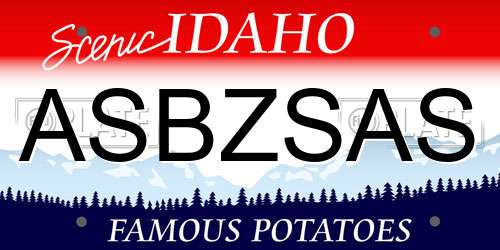 ASBZSAS Idaho License Plate