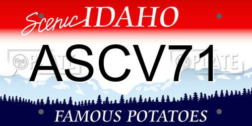 ASCV71 Idaho License Plate