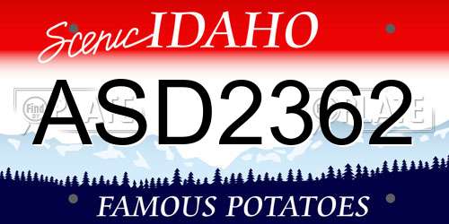 ASD2362 Idaho License Plate