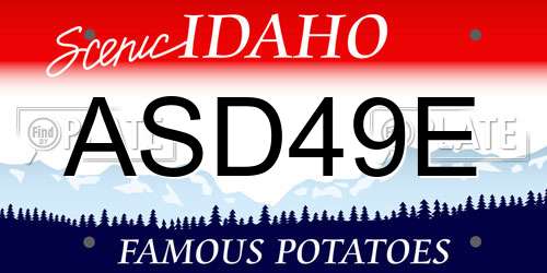 ASD49E Idaho License Plate