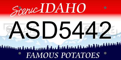 ASD5442 Idaho License Plate