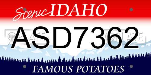 ASD7362 Idaho License Plate