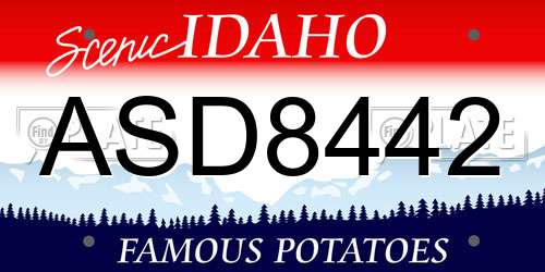 ASD8442 Idaho License Plate
