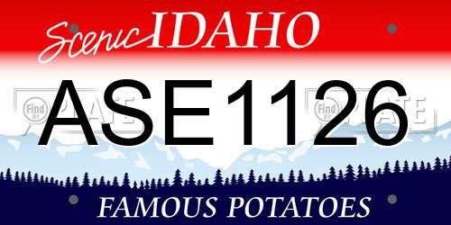 ASE1126 Idaho License Plate