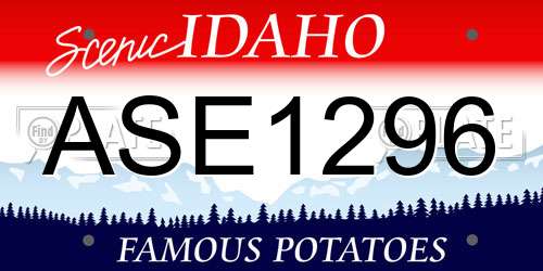 ASE1296 Idaho License Plate