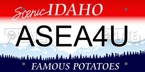 ASEA4U Idaho License Plate