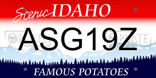 ASG19Z Idaho License Plate