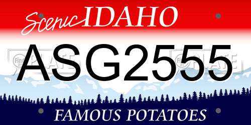 ASG2555 Idaho License Plate