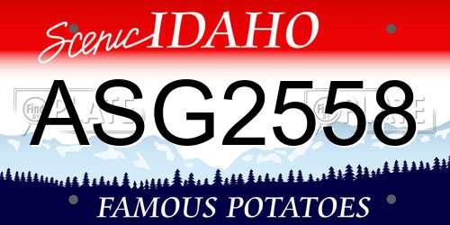 ASG2558 Idaho License Plate