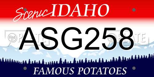 ASG258 Idaho License Plate
