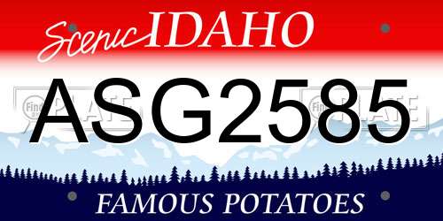 ASG2585 Idaho License Plate