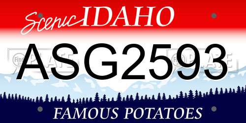 ASG2593 Idaho License Plate
