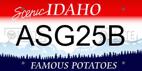 ASG25B Idaho License Plate