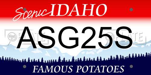ASG25S Idaho License Plate