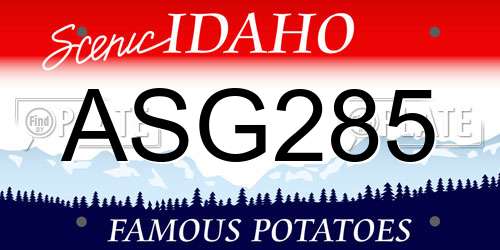 ASG285 Idaho License Plate