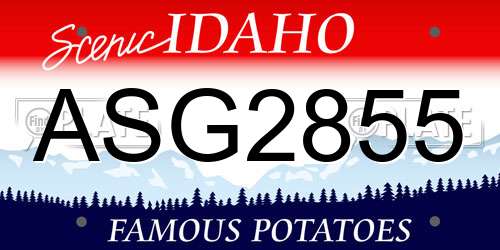 ASG2855 Idaho License Plate