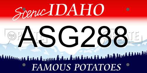 ASG288 Idaho License Plate