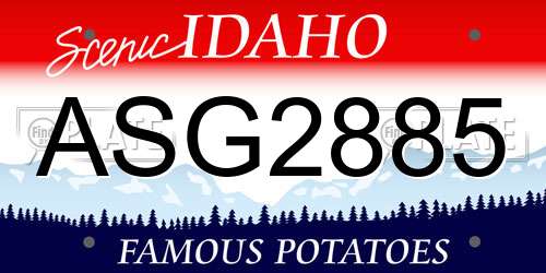 ASG2885 Idaho License Plate