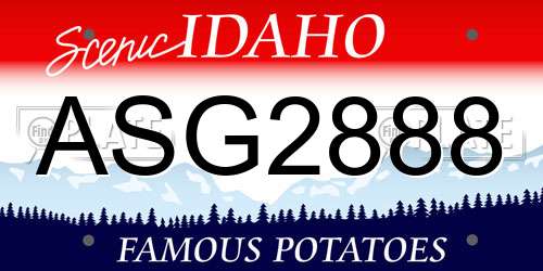 ASG2888 Idaho License Plate