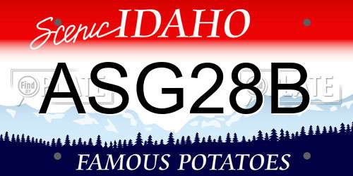 ASG28B Idaho License Plate