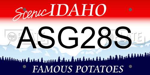 ASG28S Idaho License Plate
