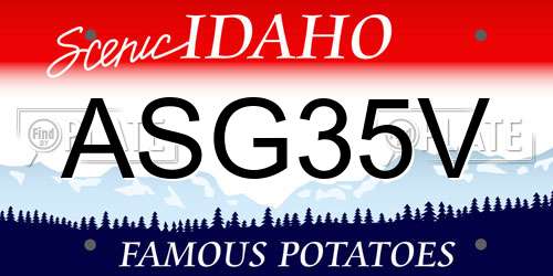 ASG35V Idaho License Plate