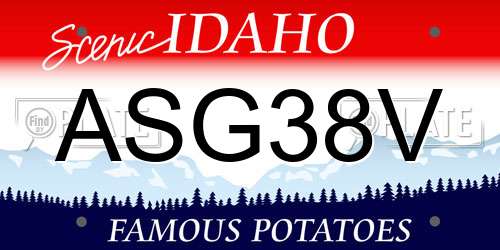 ASG38V Idaho License Plate