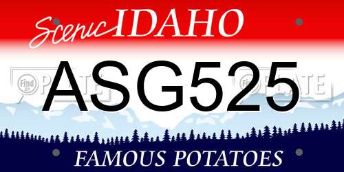ASG525 Idaho License Plate