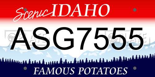 ASG7555 Idaho License Plate